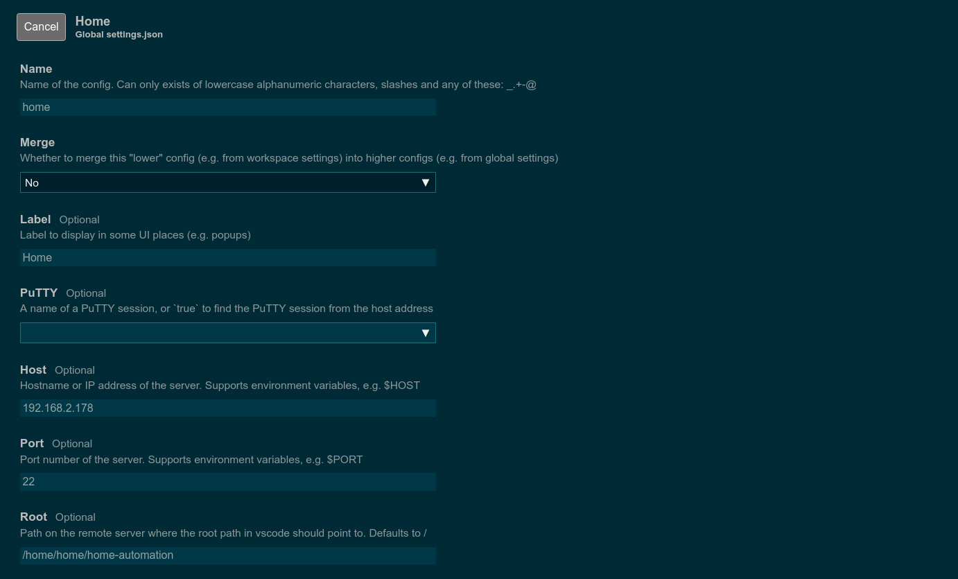 SSH FS Configuration